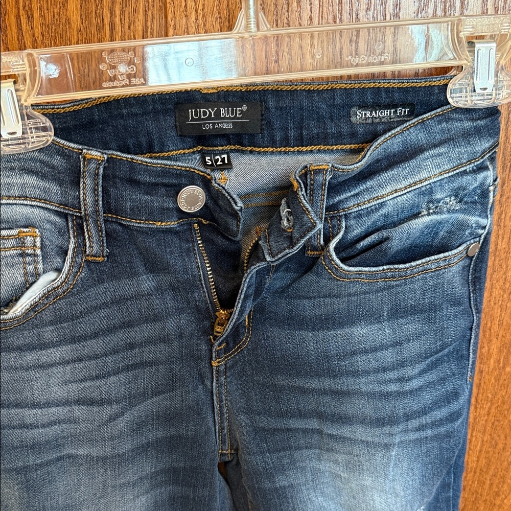 Judy Blue Mid-Dark Indigo Straight Jeans